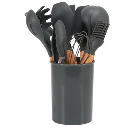 12 - Piece Silicone Kitchen Utensil Set with Bamboo Handles - Home by Lorena