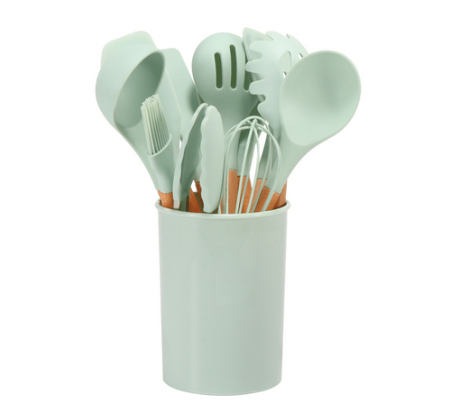 12 - Piece Silicone Kitchen Utensil Set with Bamboo Handles - Home by Lorena