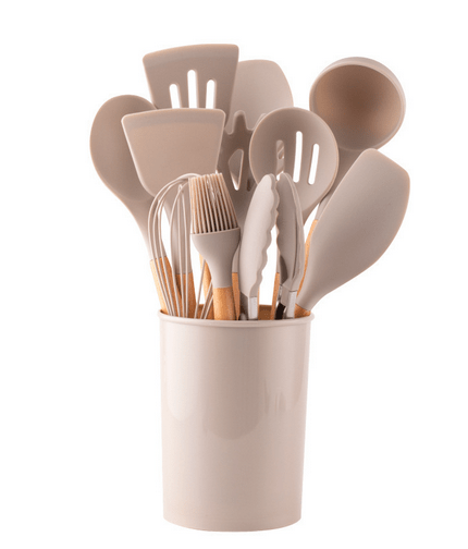 12 - Piece Silicone Kitchen Utensil Set with Bamboo Handles - Home by Lorena