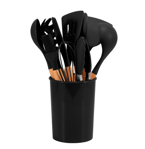 12 - Piece Silicone Kitchen Utensil Set with Bamboo Handles - Home by Lorena