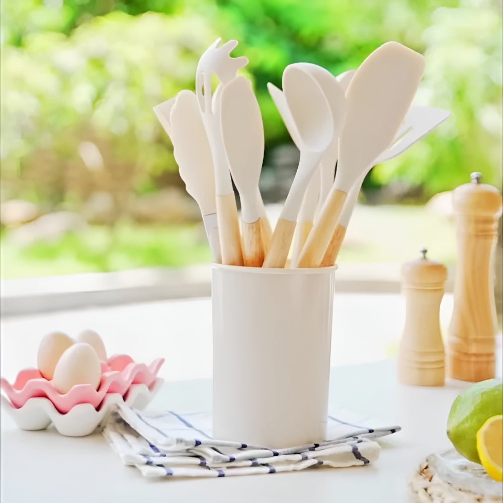 12 - Piece Silicone Kitchen Utensil Set with Bamboo Handles - Home by Lorena