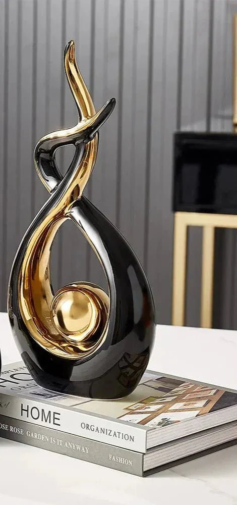 Abstract Ceramic Sculpture with Gold Detailing - Home by Lorena