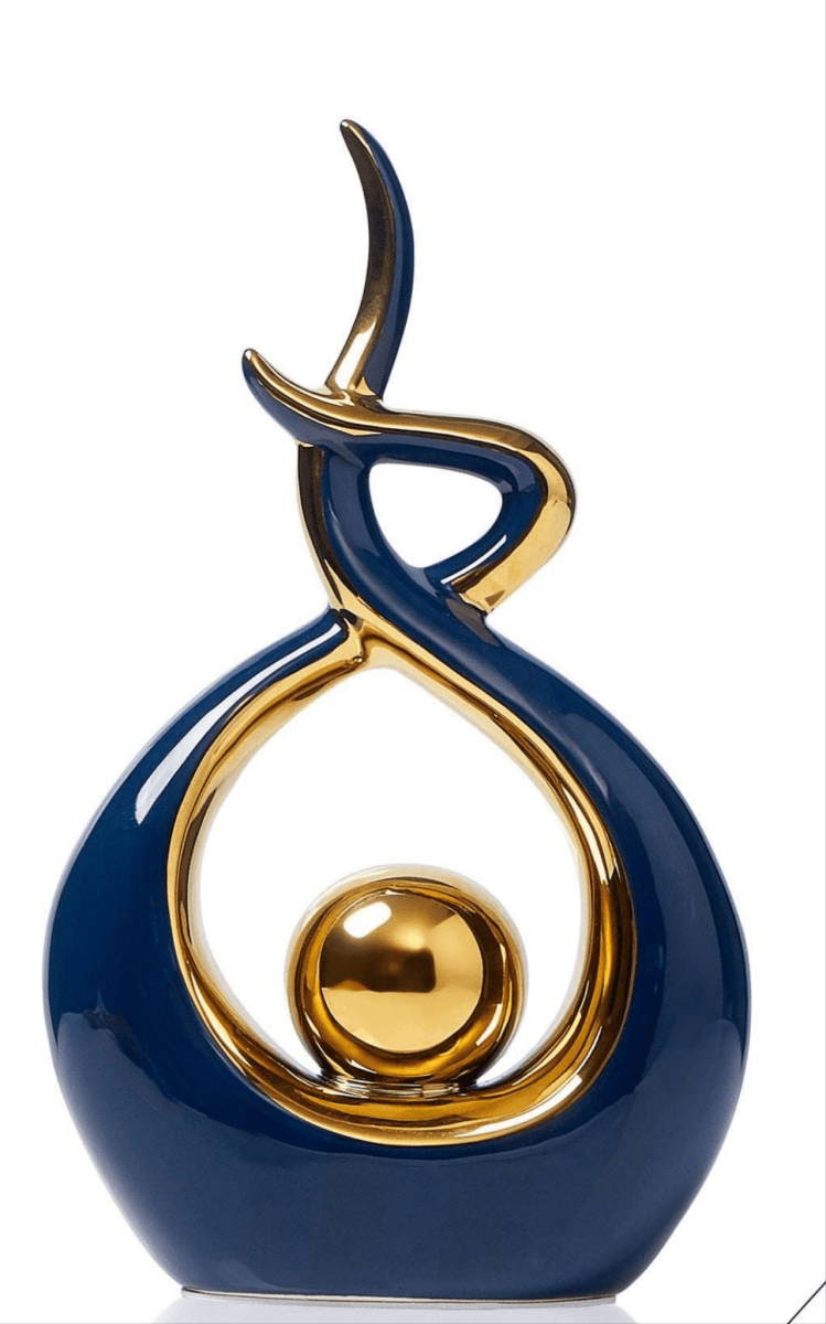 Abstract Ceramic Sculpture with Gold Detailing - Home by Lorena