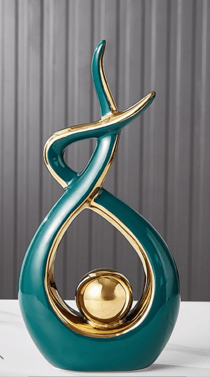 Abstract Ceramic Sculpture with Gold Detailing - Home by Lorena