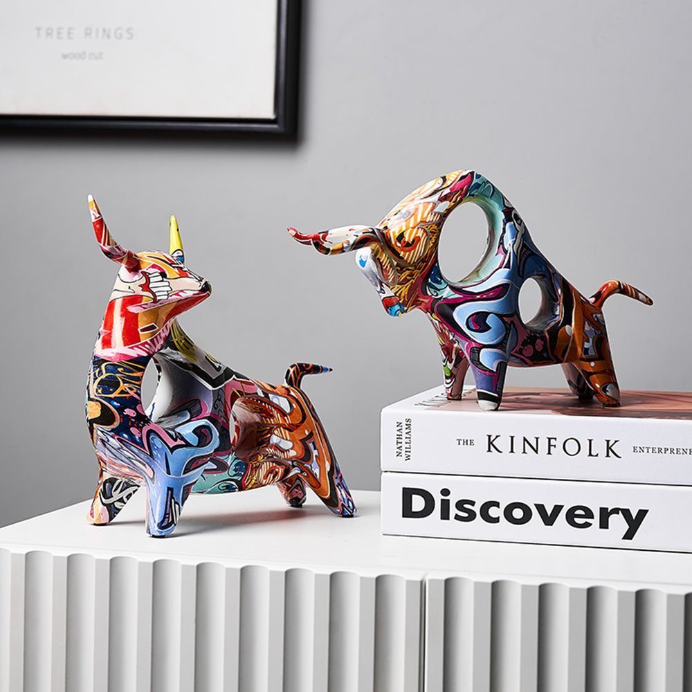 Abstract Resin Sculpture with Graffiti - Inspired Finish - Home by Lorena