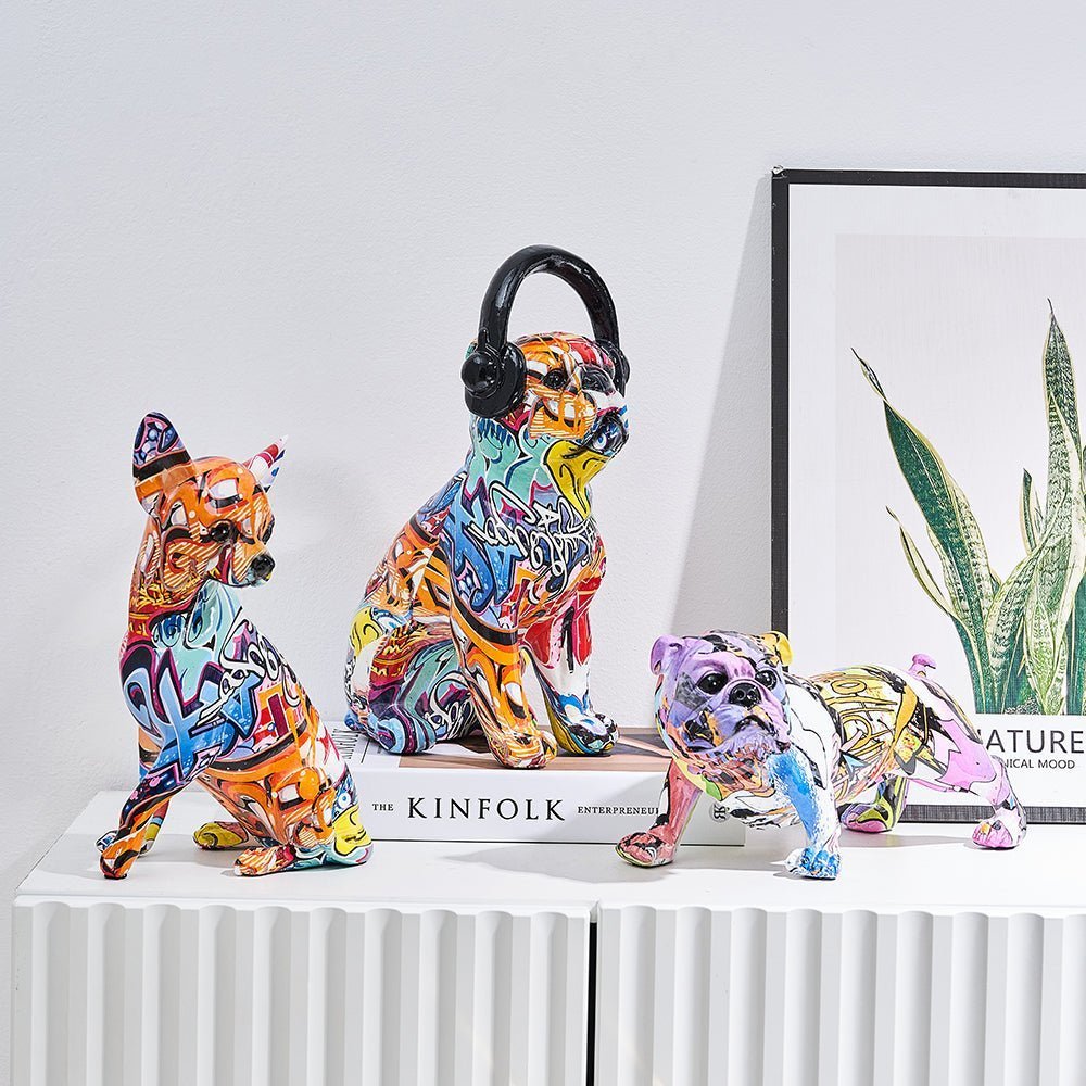Abstract Resin Sculpture with Graffiti - Inspired Finish - Home by Lorena