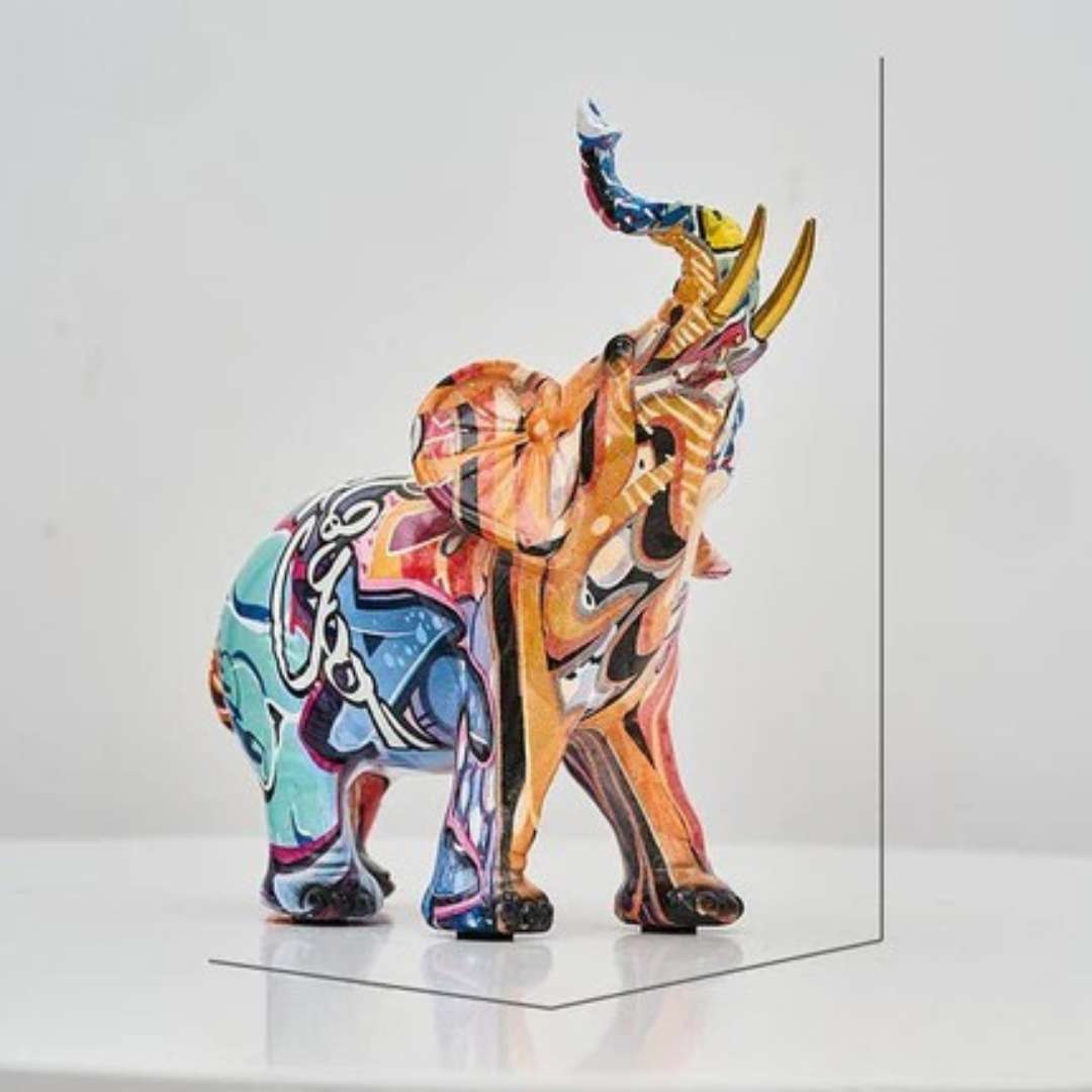 Abstract Resin Sculpture with Graffiti - Inspired Finish - Home by Lorena