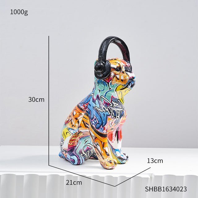 Abstract Resin Sculpture with Graffiti - Inspired Finish - Home by Lorena