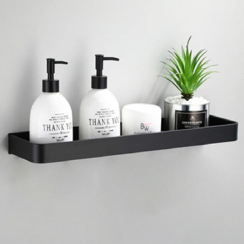 Aluminium Wall Shelf with Hooks for Bathroom Storage - Home by Lorena