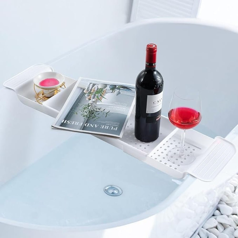 Bath Tray with Adjustable Width, Non - Slip Base - Home by Lorena