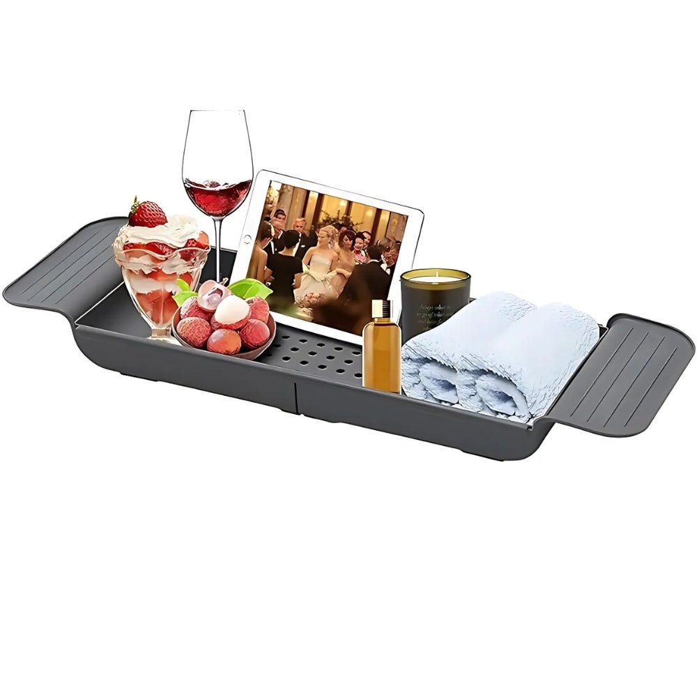 Bath Tray with Adjustable Width, Non - Slip Base - Home by Lorena