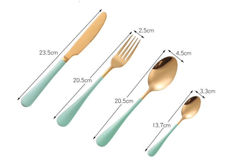 Blue Stainless Steel Cutlery Set, 4 Pieces - Home by Lorena