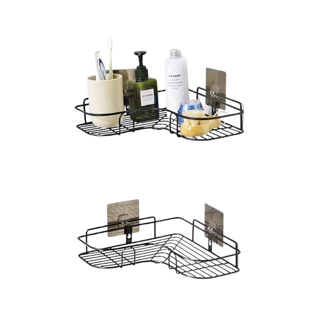 Corner Bathroom Storage Shelf in Stainless Steel - Home by Lorena