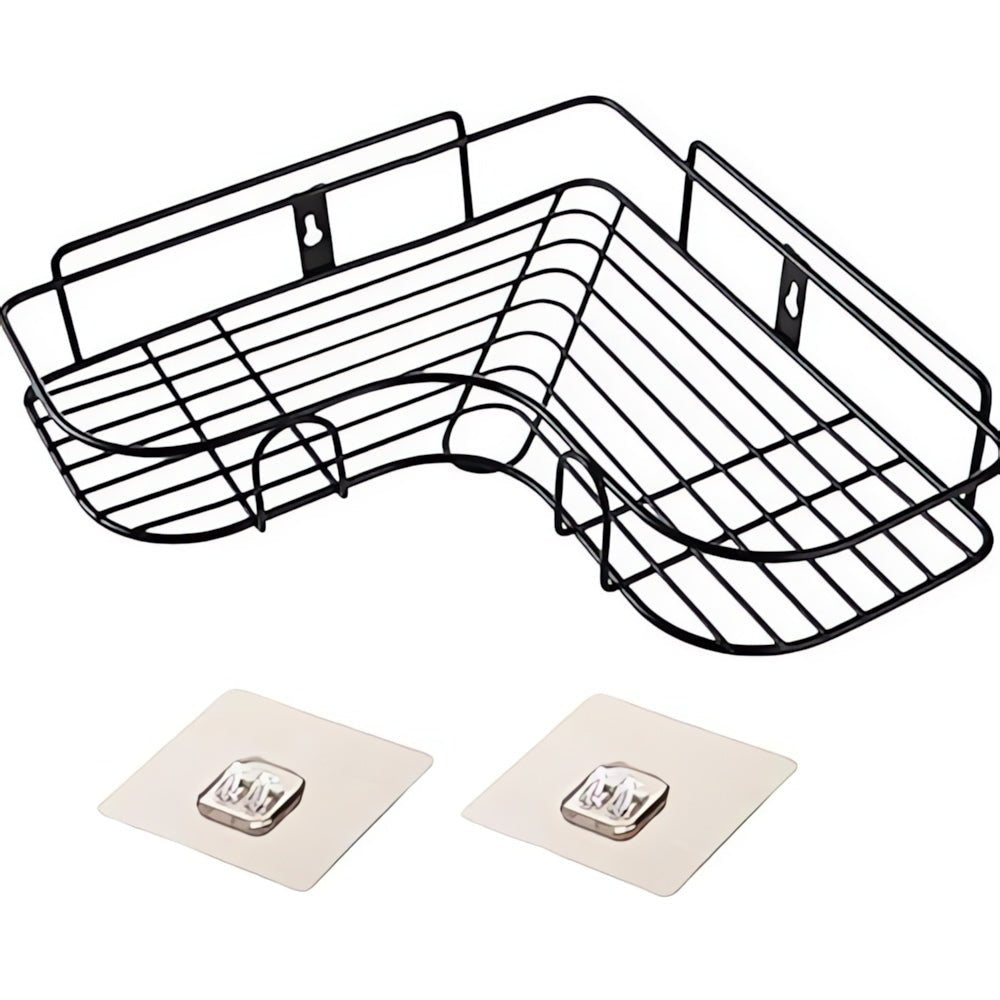 Corner Bathroom Storage Shelf in Stainless Steel - Home by Lorena