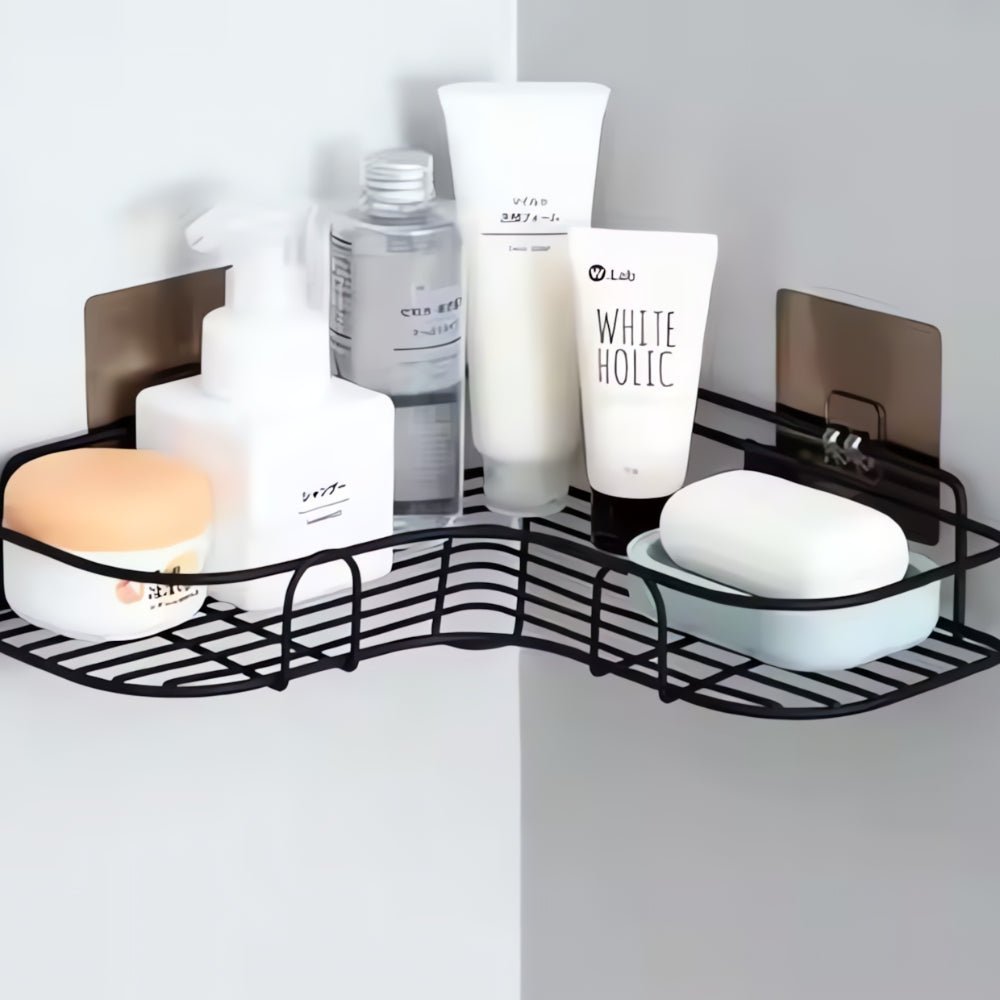 Corner Bathroom Storage Shelf in Stainless Steel - Home by Lorena