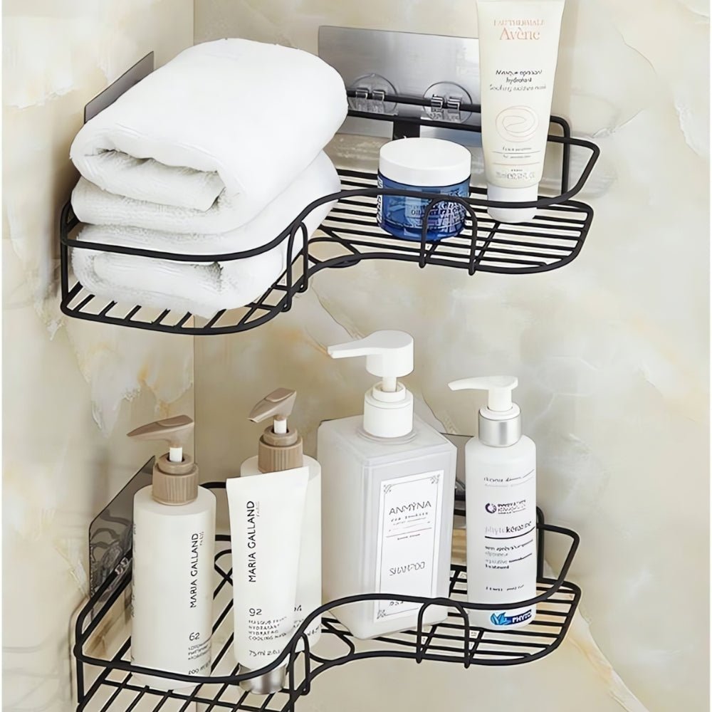 Corner Bathroom Storage Shelf in Stainless Steel - Home by Lorena