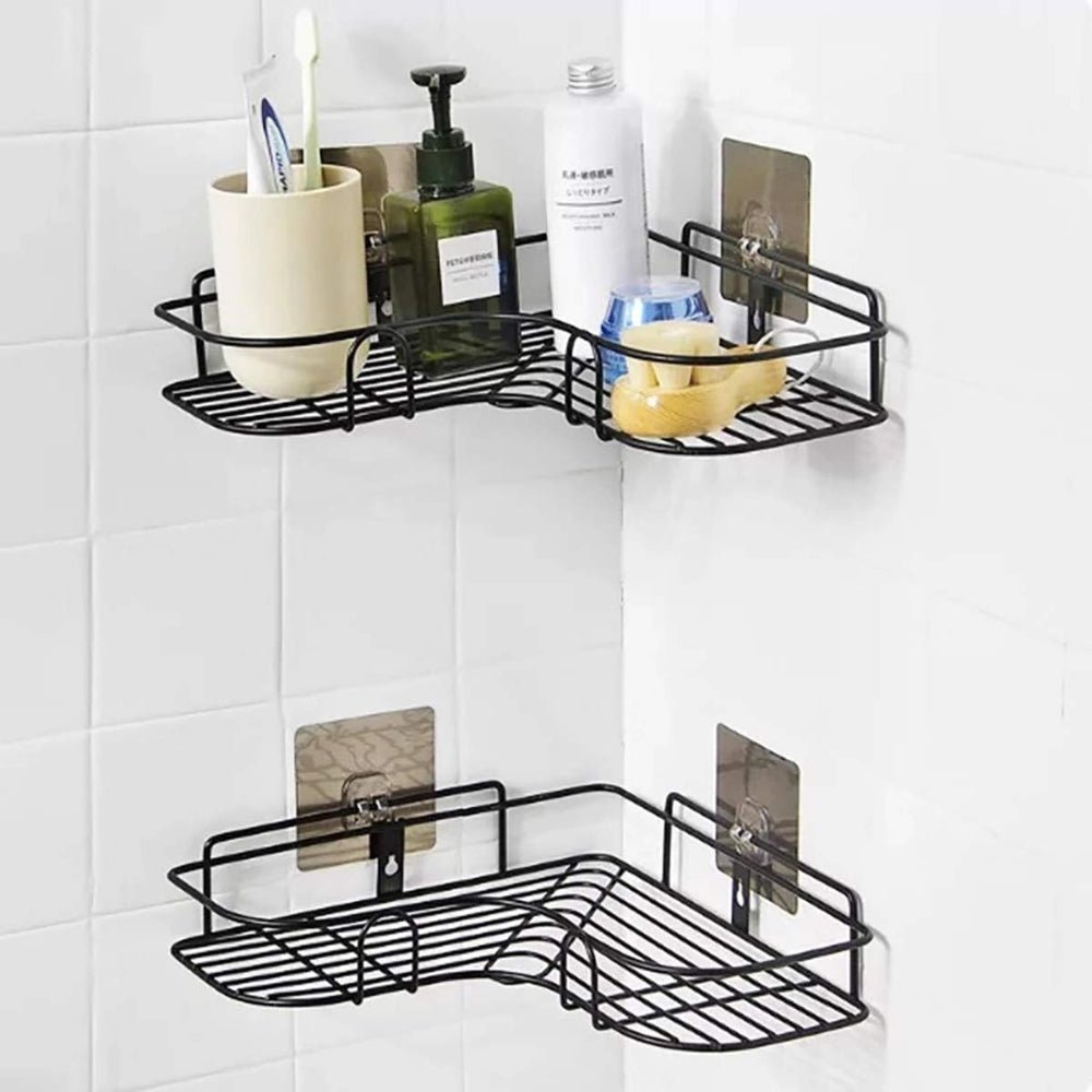Corner Bathroom Storage Shelf in Stainless Steel - Home by Lorena