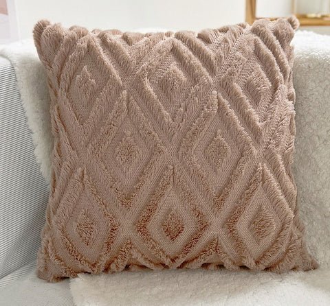 Cotton Linen Cushion Cover with 3D Diamond Pattern - Home by Lorena