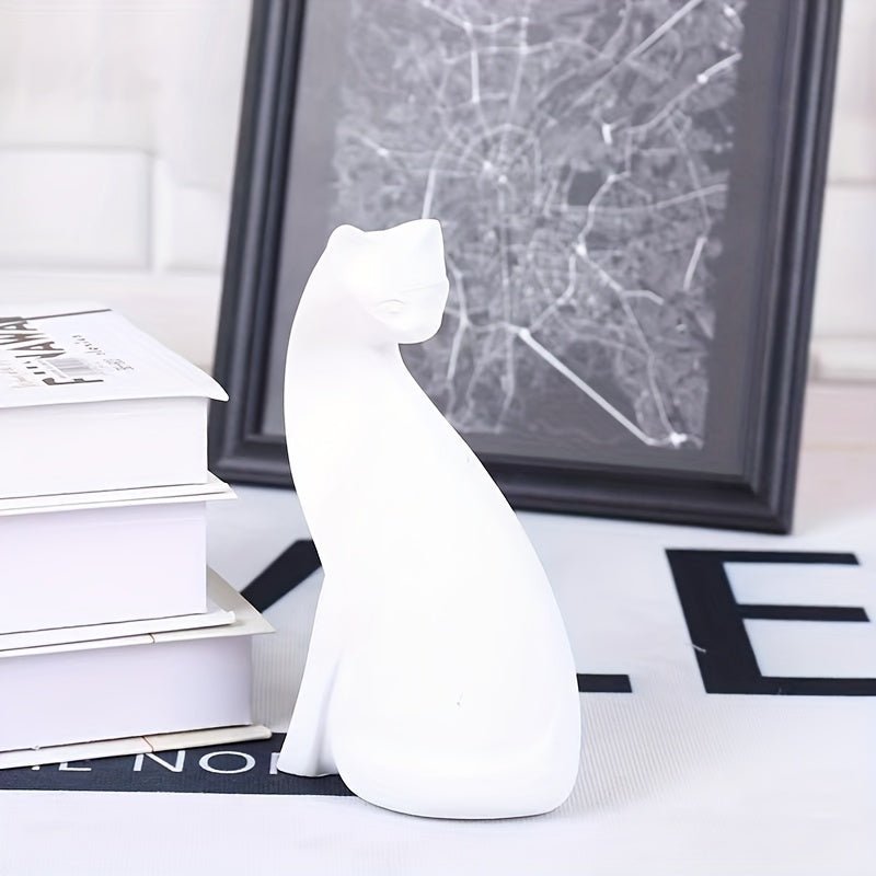Handmade Resin Cat Sculpture with Matte Finish - Home by Lorena