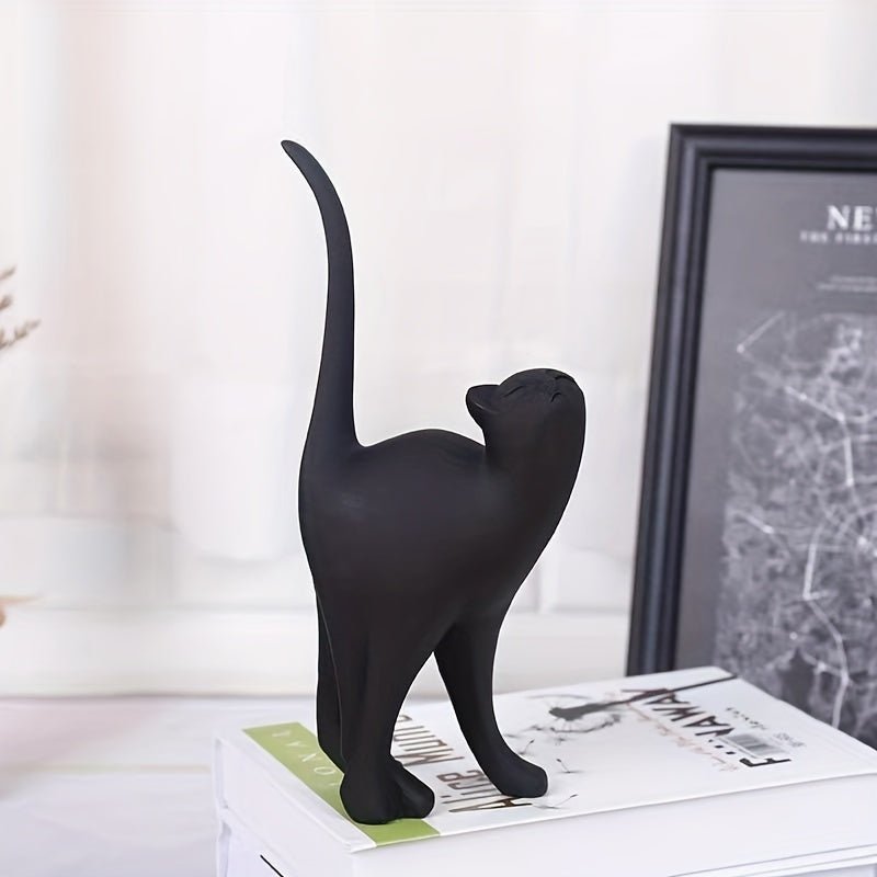 Handmade Resin Cat Sculpture with Matte Finish - Home by Lorena