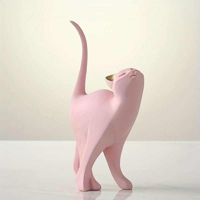 Handmade Resin Cat Sculpture with Matte Finish - Home by Lorena