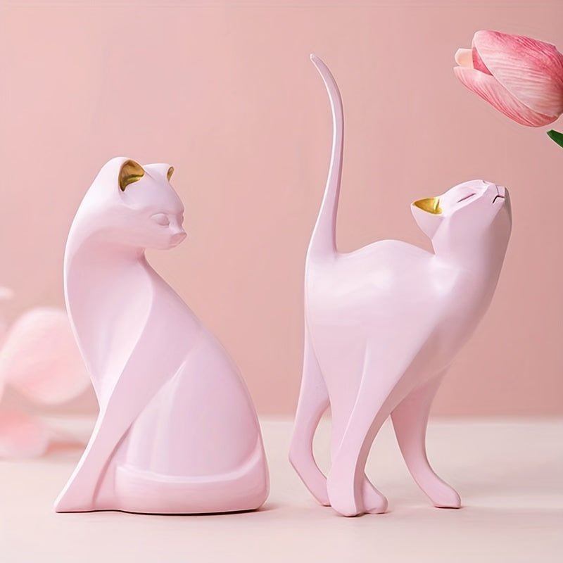 Handmade Resin Cat Sculpture with Matte Finish - Home by Lorena