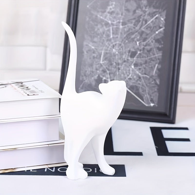 Handmade Resin Cat Sculpture with Matte Finish - Home by Lorena
