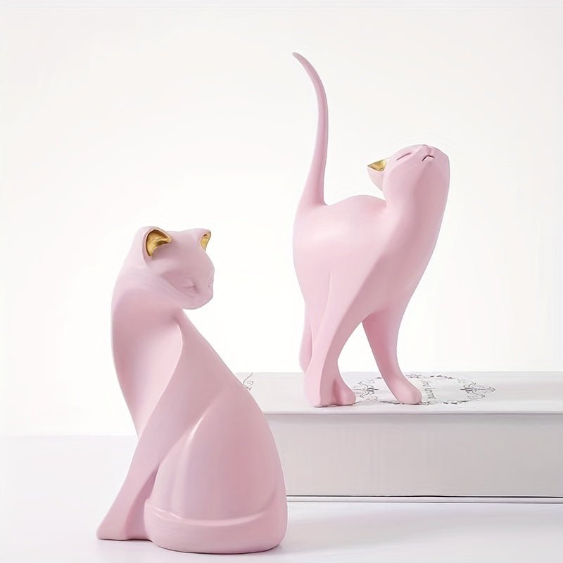 Handmade Resin Cat Sculpture with Matte Finish - Home by Lorena