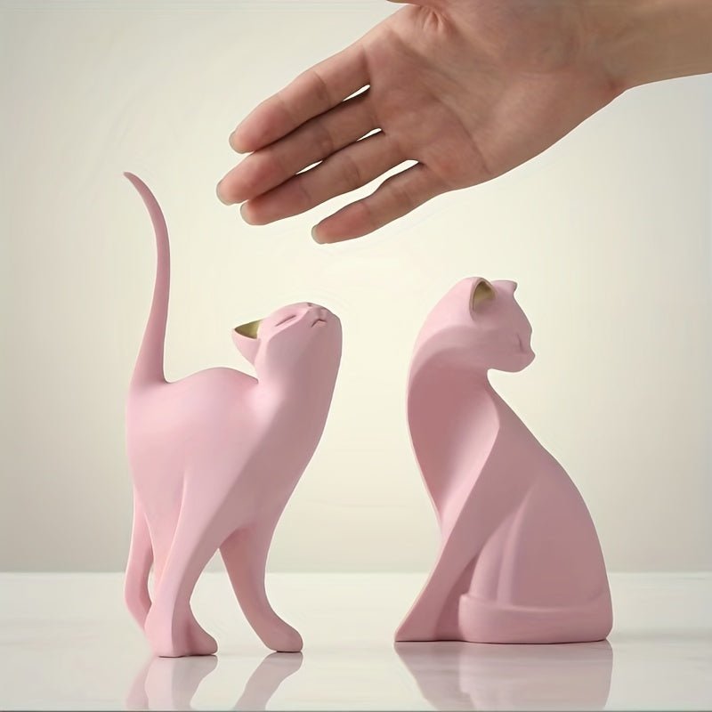 Handmade Resin Cat Sculpture with Matte Finish - Home by Lorena