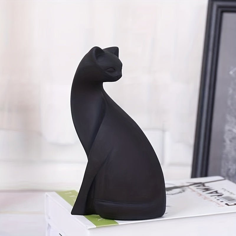 Handmade Resin Cat Sculpture with Matte Finish - Home by Lorena