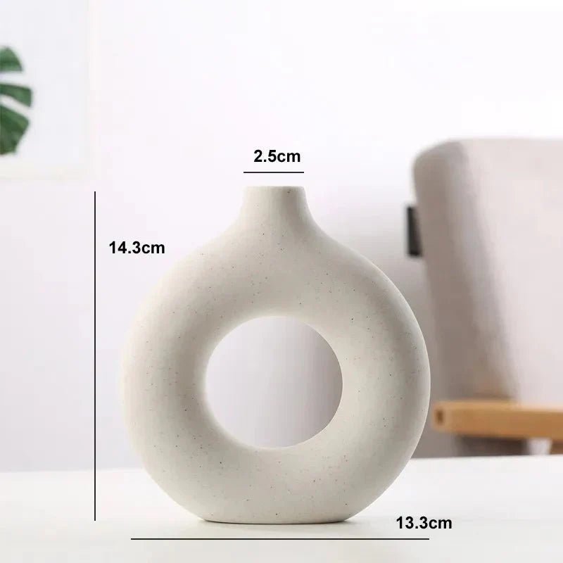 Home by Lorena – Ceramic Round Vase with Open Design - Home by Lorena