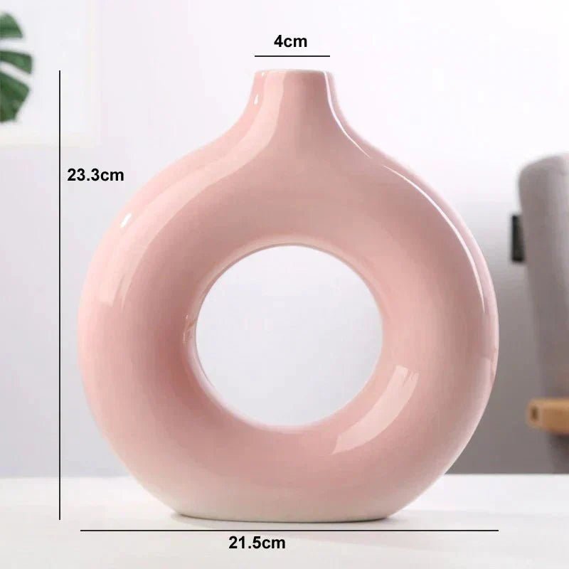 Home by Lorena – Ceramic Round Vase with Open Design - Home by Lorena