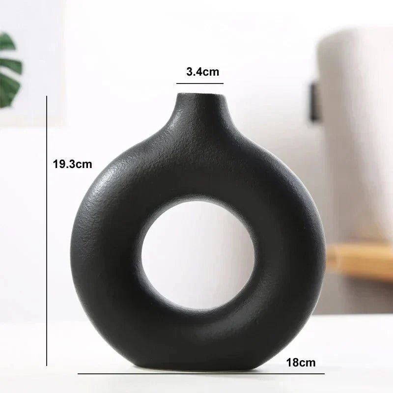 Home by Lorena – Ceramic Round Vase with Open Design - Home by Lorena