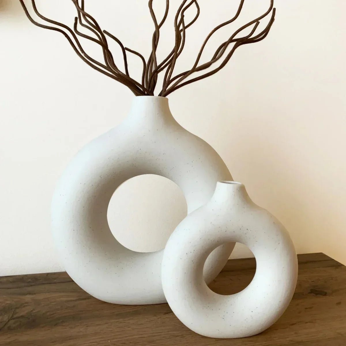 Home by Lorena – Ceramic Round Vase with Open Design - Home by Lorena