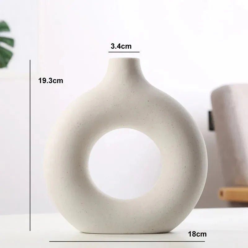 Home by Lorena – Ceramic Round Vase with Open Design - Home by Lorena
