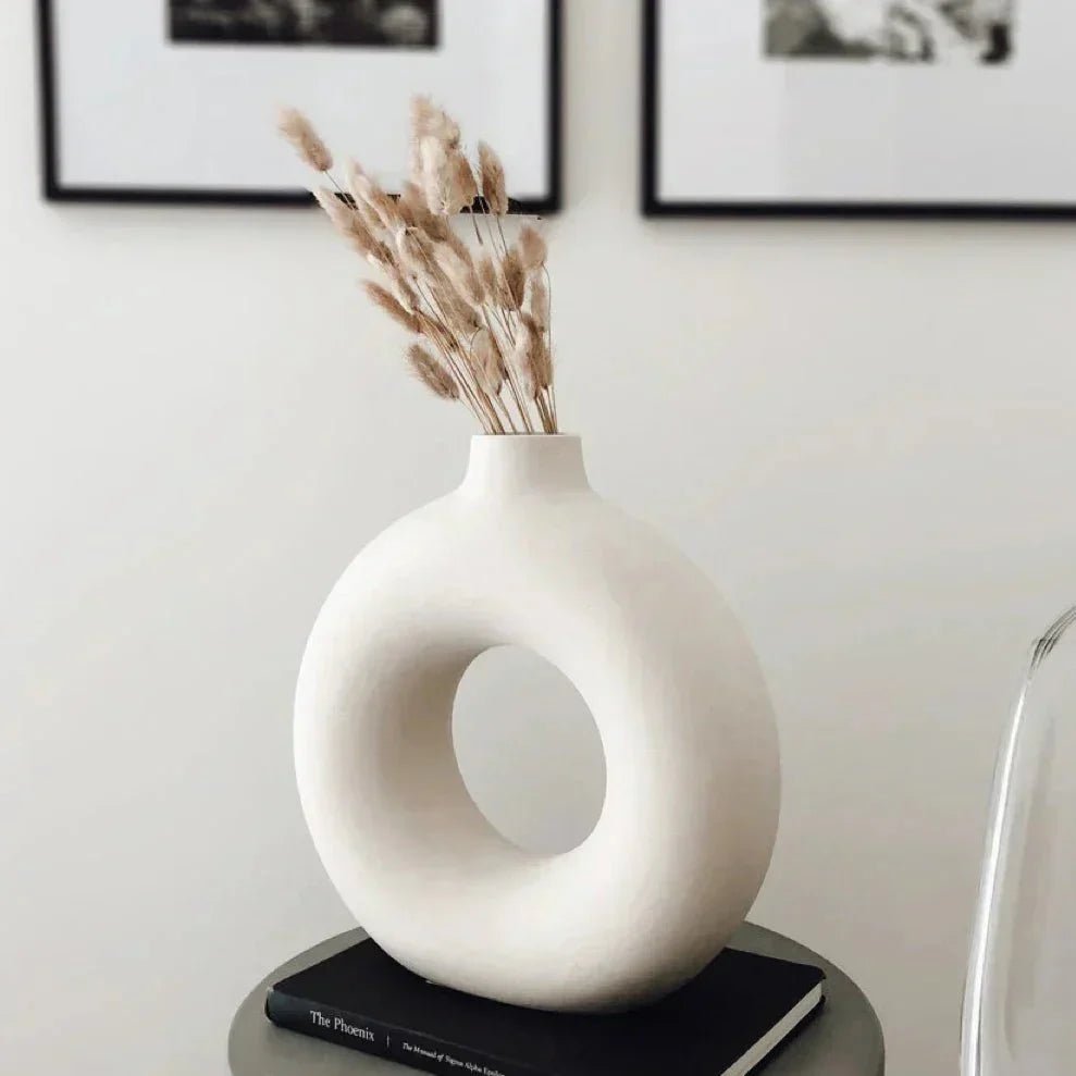 Home by Lorena – Ceramic Round Vase with Open Design - Home by Lorena