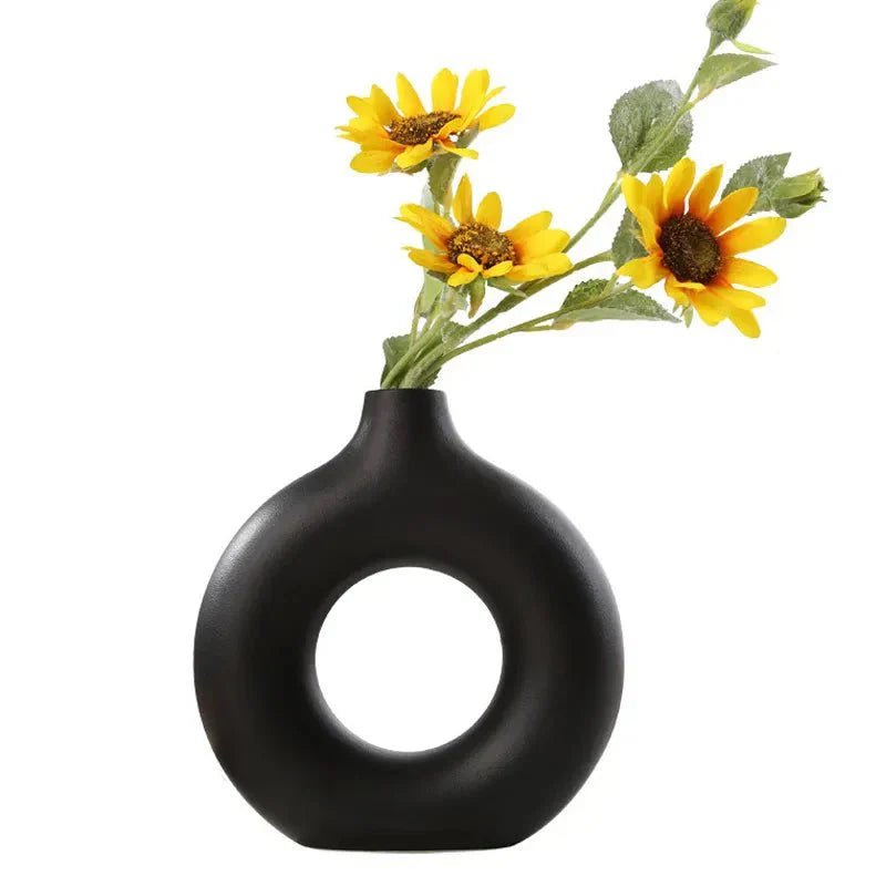 Home by Lorena – Ceramic Round Vase with Open Design - Home by Lorena