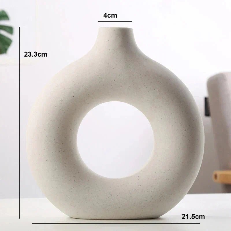 Home by Lorena – Ceramic Round Vase with Open Design - Home by Lorena