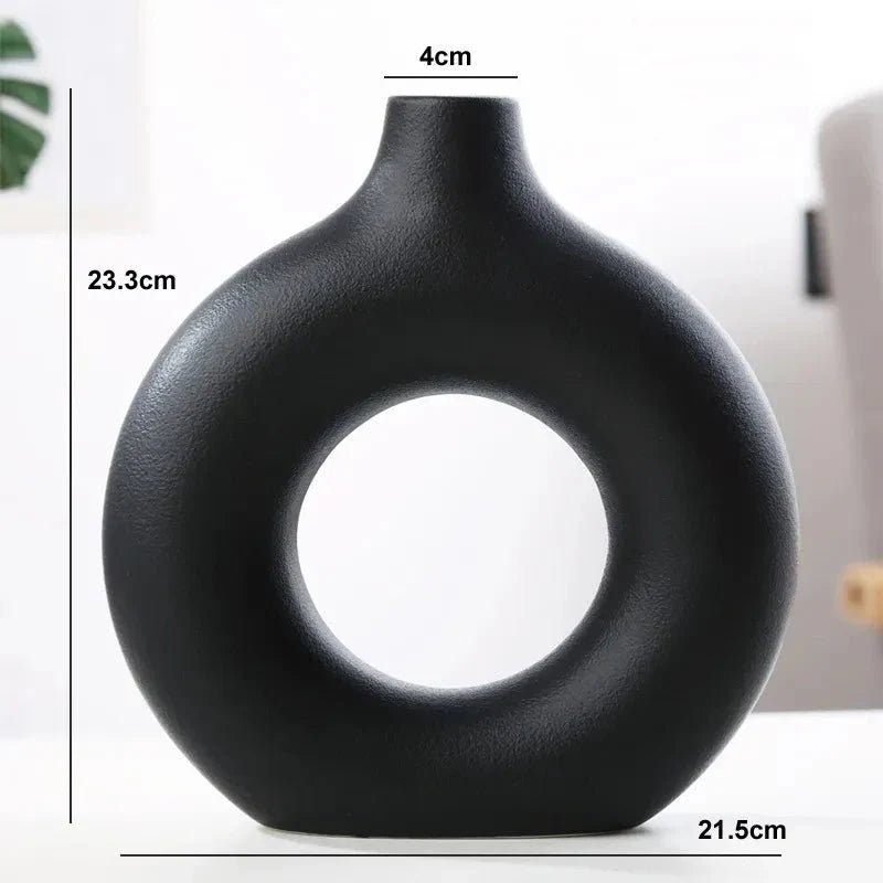 Home by Lorena – Ceramic Round Vase with Open Design - Home by Lorena