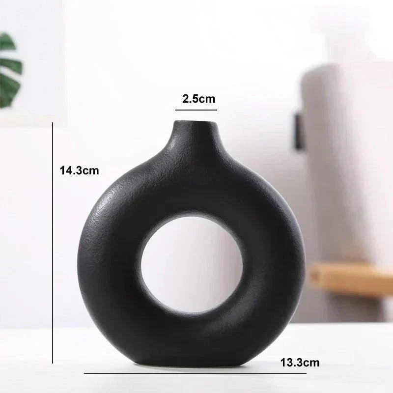 Home by Lorena – Ceramic Round Vase with Open Design - Home by Lorena