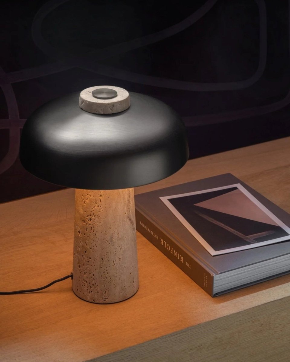 Home by Lorena – Travertine Lamp - Home by Lorena