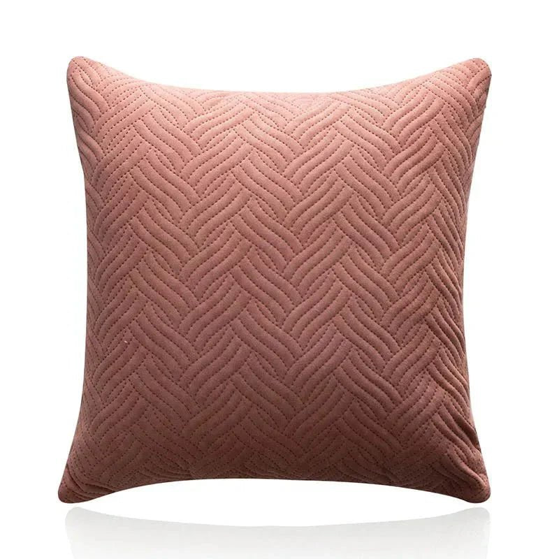 Quilted Velvet Cushion Cover with Wave Pattern, 45 x 45 cm - Home by Lorena
