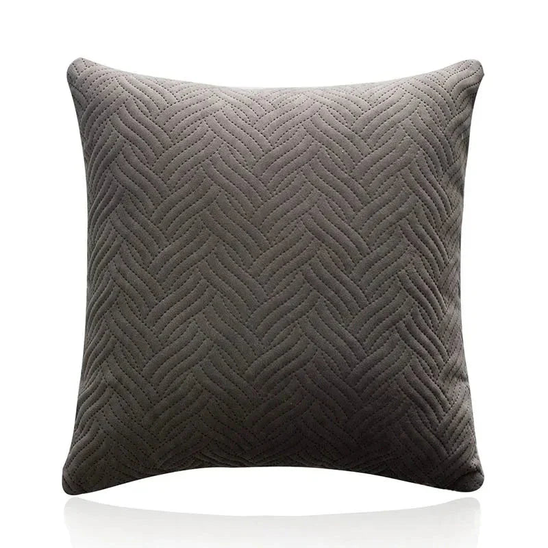 Quilted Velvet Cushion Cover with Wave Pattern, 45 x 45 cm - Home by Lorena