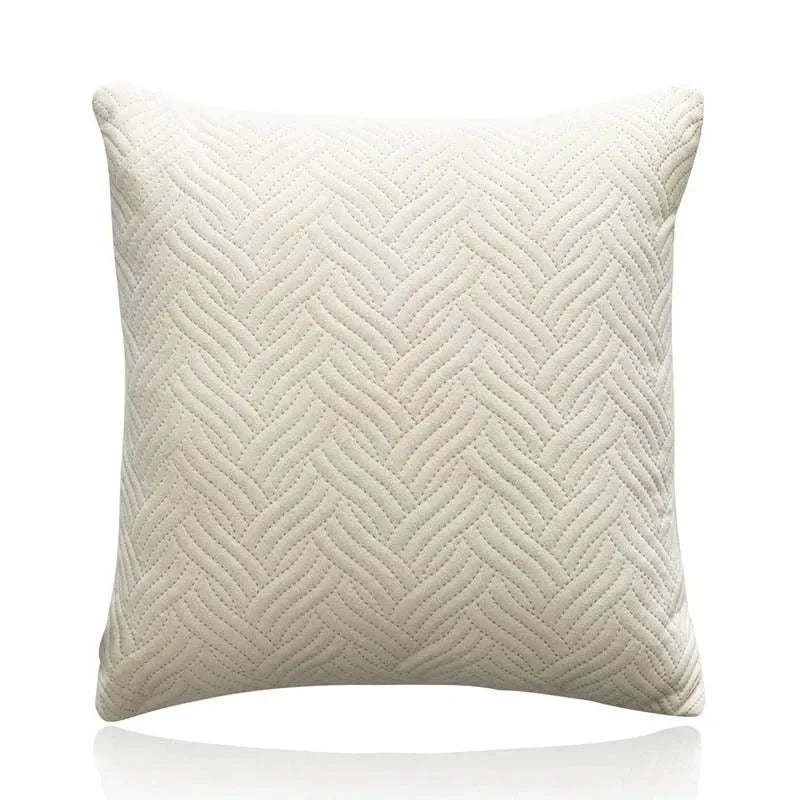 Quilted Velvet Cushion Cover with Wave Pattern, 45 x 45 cm - Home by Lorena