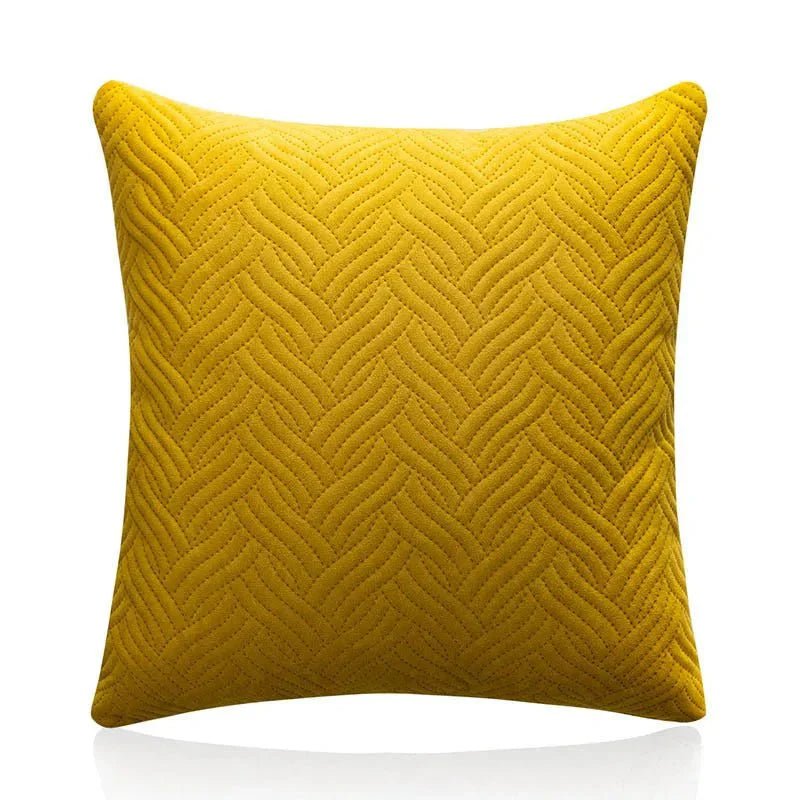 Quilted Velvet Cushion Cover with Wave Pattern, 45 x 45 cm - Home by Lorena
