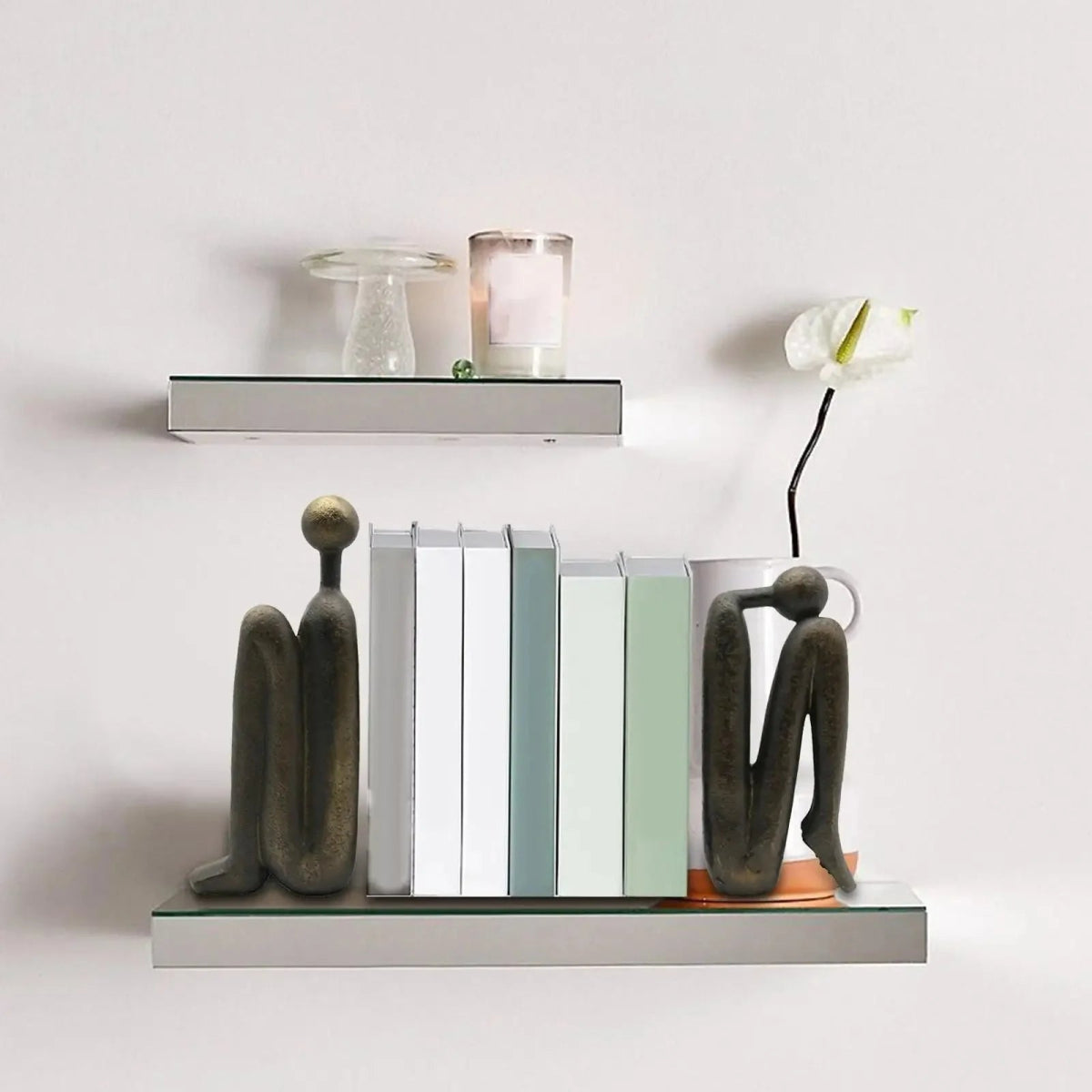 Resin Bookends with Sculptural Design, Pair - Home by Lorena