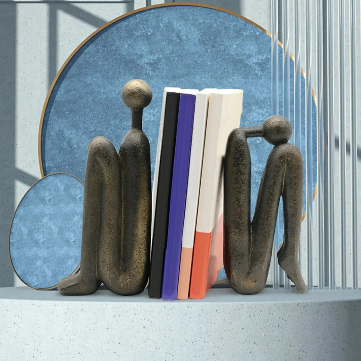 Resin Bookends with Sculptural Design, Pair - Home by Lorena