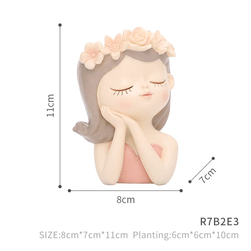 Resin Succulent Pot with Girl Motif - Home by Lorena