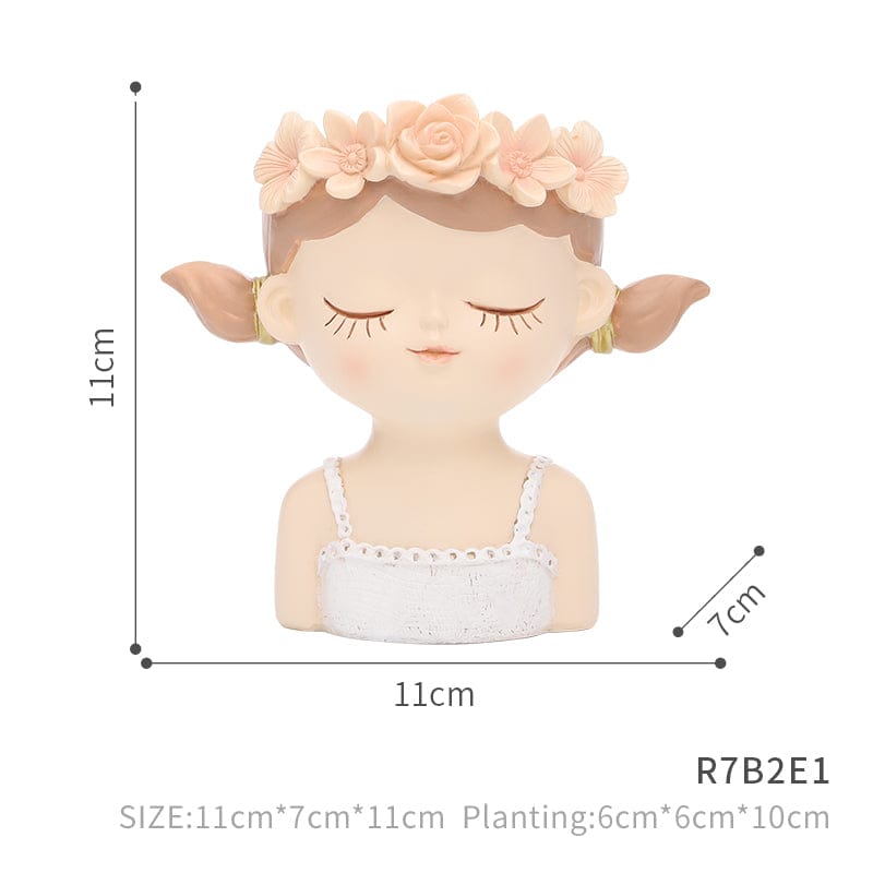 Resin Succulent Pot with Girl Motif - Home by Lorena