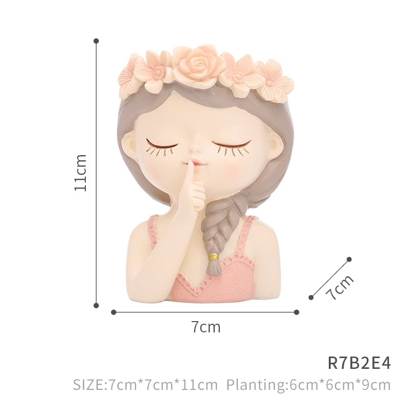 Resin Succulent Pot with Girl Motif - Home by Lorena